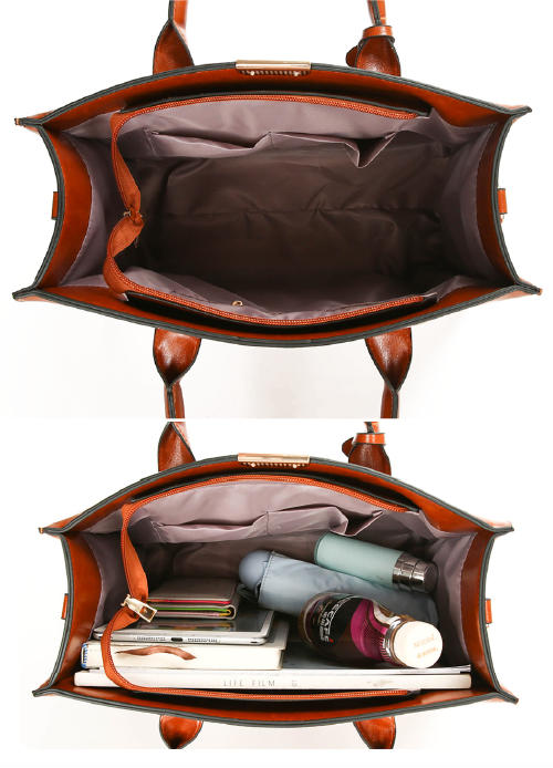 Set aus Echtleder Tasche + 2 Geldbörse - Zayna