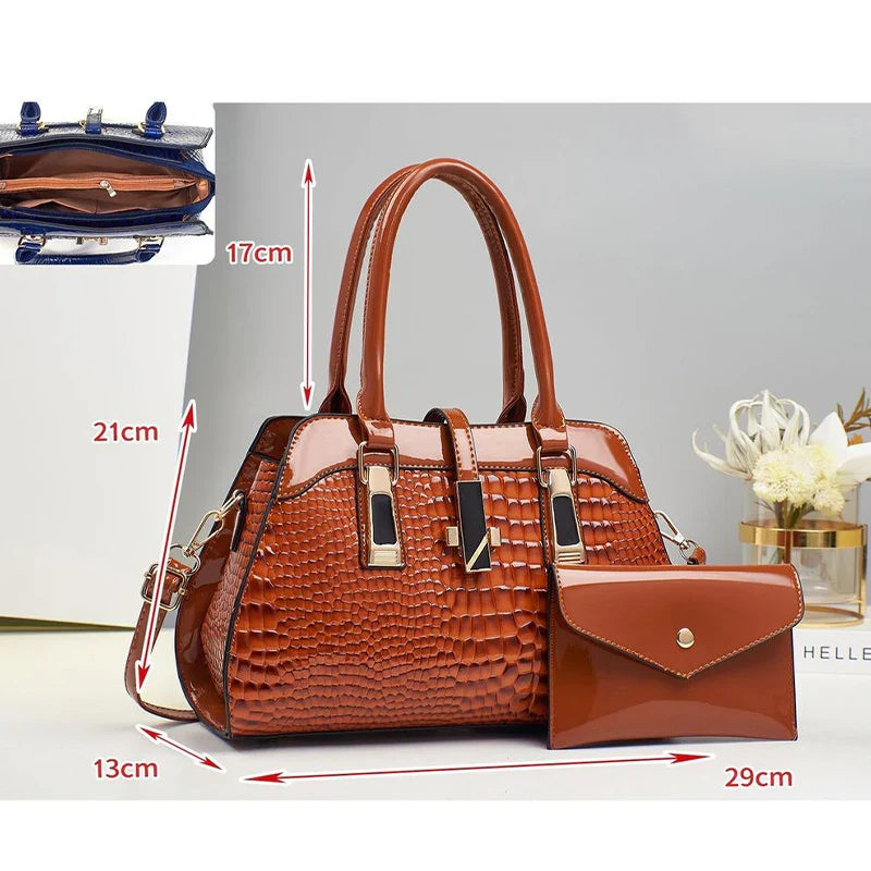 Set Tasche und Geldbörse aus Echtleder - Vian