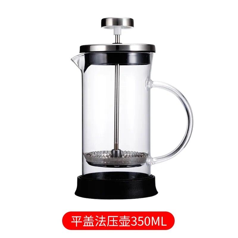 French pressure pot coffee hand brewing pot set home brewing coffee filter appliance milk frother tea maker coffee filter cup - Lily Depot