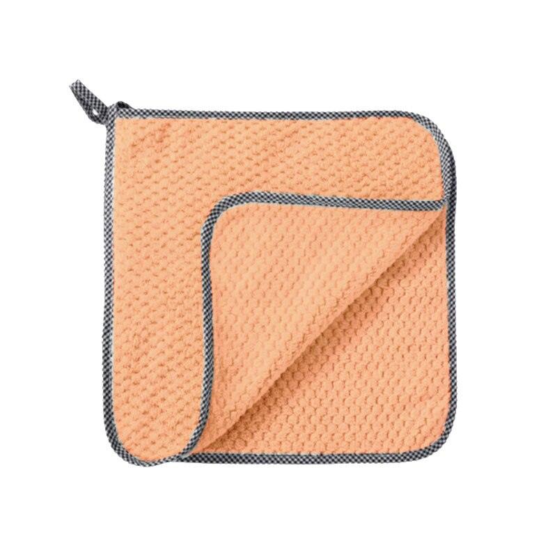 10Pcs Kitchen Cleaning Rag Coral Fleece Dish Washing Cloth Absorbent Scouring Pad Dry and Wet Kitchen Cleaning Towels - Lily Depot