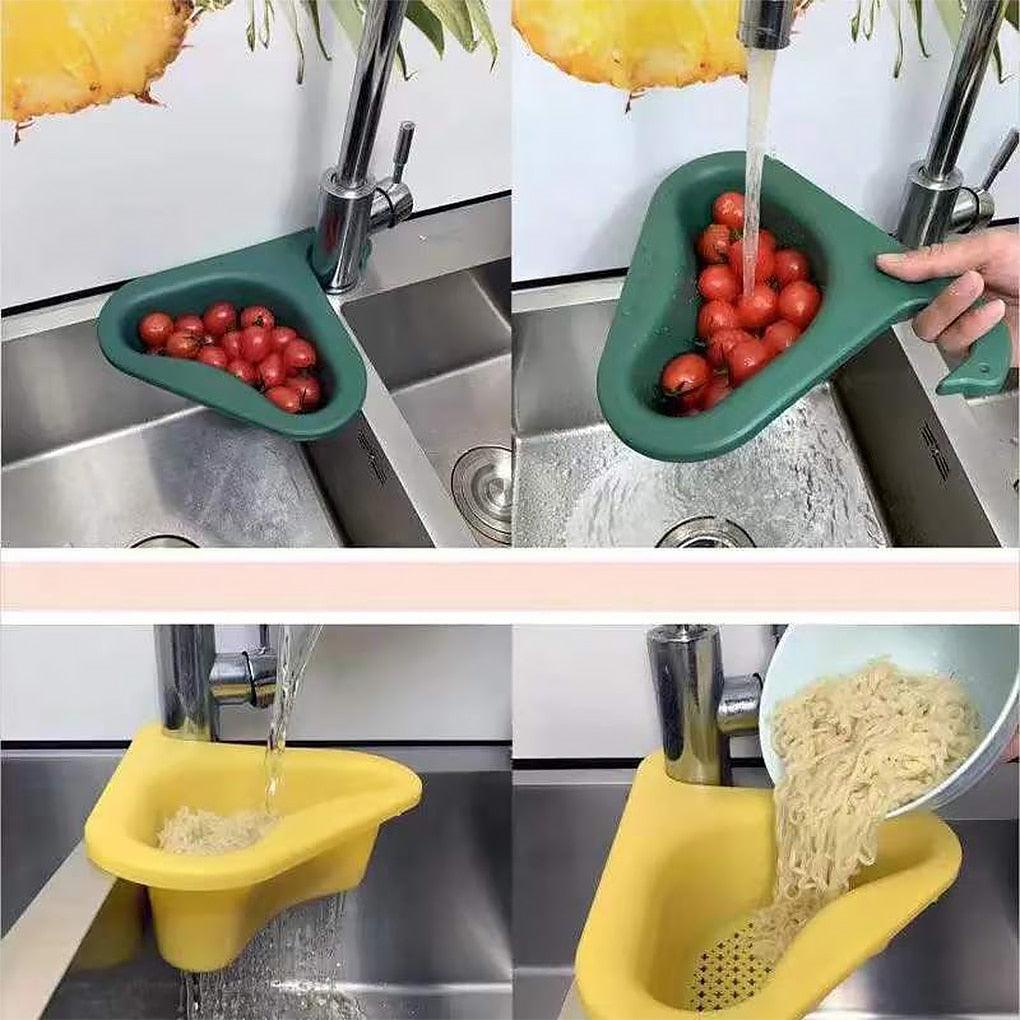 1PC Kitchen Sink Drain Basket Organizer Faucet Holder Strainer Food Garbage Colanders Draining Shelf Organization Accessories - Lily Depot