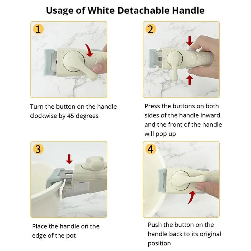 1pc Removable Handle Holder for Pan-Non-Slip Aux Handle Covers for Pans & Kitchenware Scalding Pan Handle Separation - Lily Depot