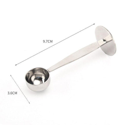 2 in 1 coffee spoon Stainless steel powder press 10g standard spoon coffee bean tea small spoon Coffee maker bar accessories - Lily Depot