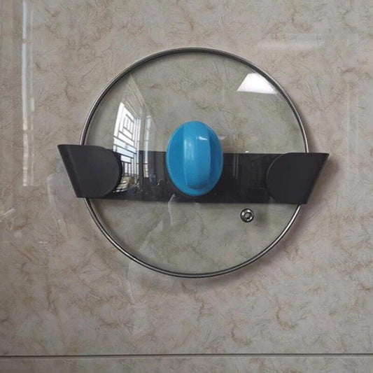 2/4/6Pcs Pot Lid Holder Stand Wall-Mounted Hanging Holder for Pan Pot Cover Rack Self-Adhesive Kitchen Storage Rack Organizer - Lily Depot
