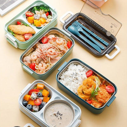 304 Stainless Steel Lunch Box Bento Box For School Kids Office Worker 2layers Microwae Heating Lunch Container Food Storage Box - Lily Depot