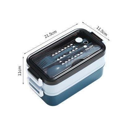 304 Stainless Steel Lunch Box Bento Box For School Kids Office Worker 2layers Microwae Heating Lunch Container Food Storage Box - Lily Depot