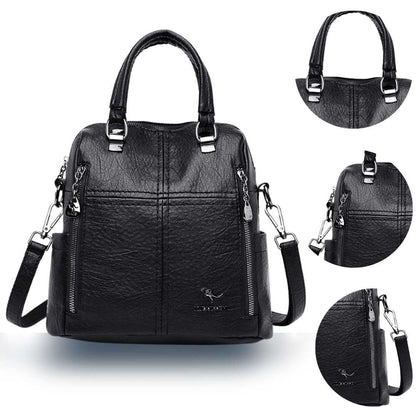 Rucksack-Tasche aus Leder Vivette