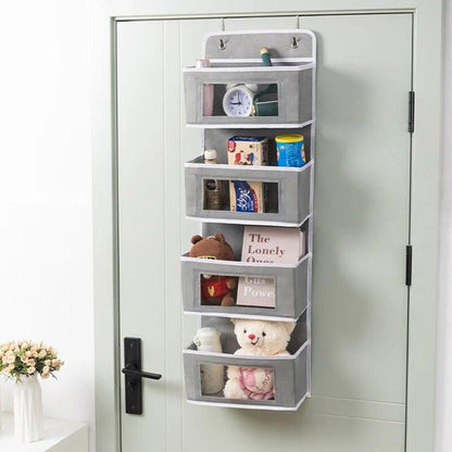 4 Pockets Door Hanging Storage Bag Non-Woven Large Capacity Toy Organizer Bedroom Door Back Hanging Organizer Sundry Storage Box - Lily Depot