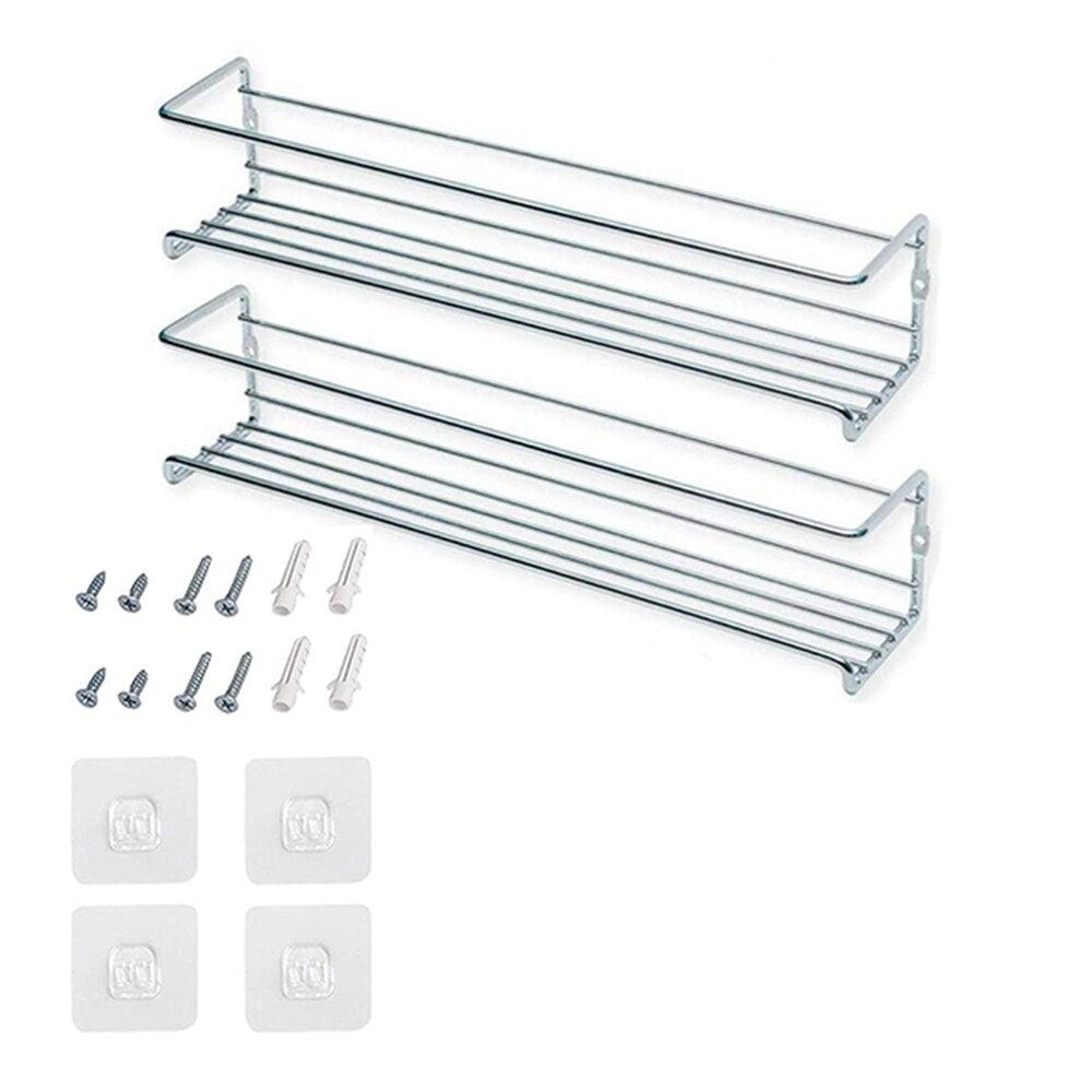 4/1PCS Spice Rack Organizer Wall Mount Storage Racks Space Saving Metal Seasoning Racks Kitchen Cabinet Door Spice Jar Organizer - Lily Depot