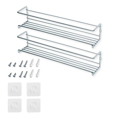 4/1PCS Spice Rack Organizer Wall Mount Storage Racks Space Saving Metal Seasoning Racks Kitchen Cabinet Door Spice Jar Organizer - Lily Depot