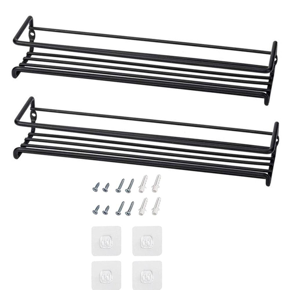 4/1PCS Spice Rack Organizer Wall Mount Storage Racks Space Saving Metal Seasoning Racks Kitchen Cabinet Door Spice Jar Organizer - Lily Depot