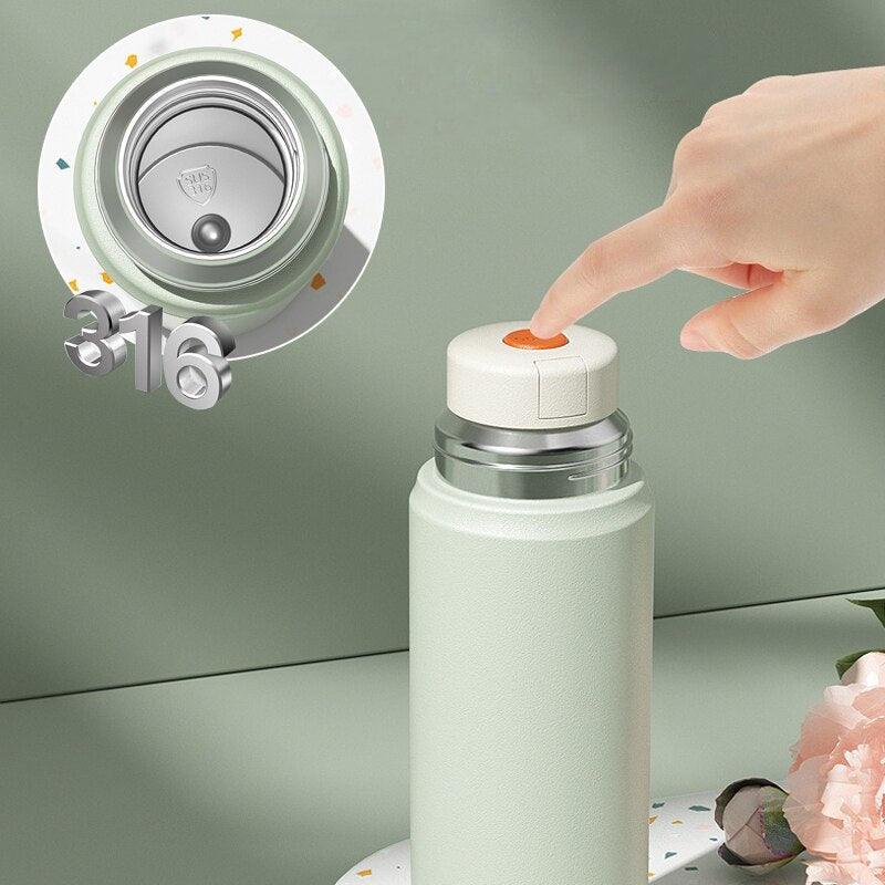 450ml Water Bottle with Lid 316 Stainless Steel Vacuum Cup with Tea Infuser Thermal Water Bottles Thermos for Water Drinkware - Lily Depot