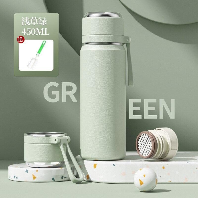450ml Water Bottle with Lid 316 Stainless Steel Vacuum Cup with Tea Infuser Thermal Water Bottles Thermos for Water Drinkware - Lily Depot