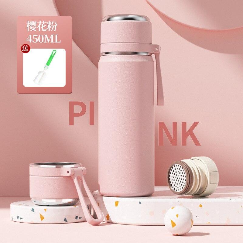 450ml Water Bottle with Lid 316 Stainless Steel Vacuum Cup with Tea Infuser Thermal Water Bottles Thermos for Water Drinkware - Lily Depot
