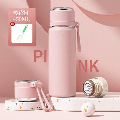 450ml Water Bottle with Lid 316 Stainless Steel Vacuum Cup with Tea Infuser Thermal Water Bottles Thermos for Water Drinkware - Lily Depot