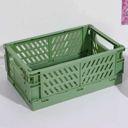 5 Color Organizing Storage Baskets Case Folding Student Desktop Basket Tape Stationery Plastic Foldable Container Storage Box - Lily Depot