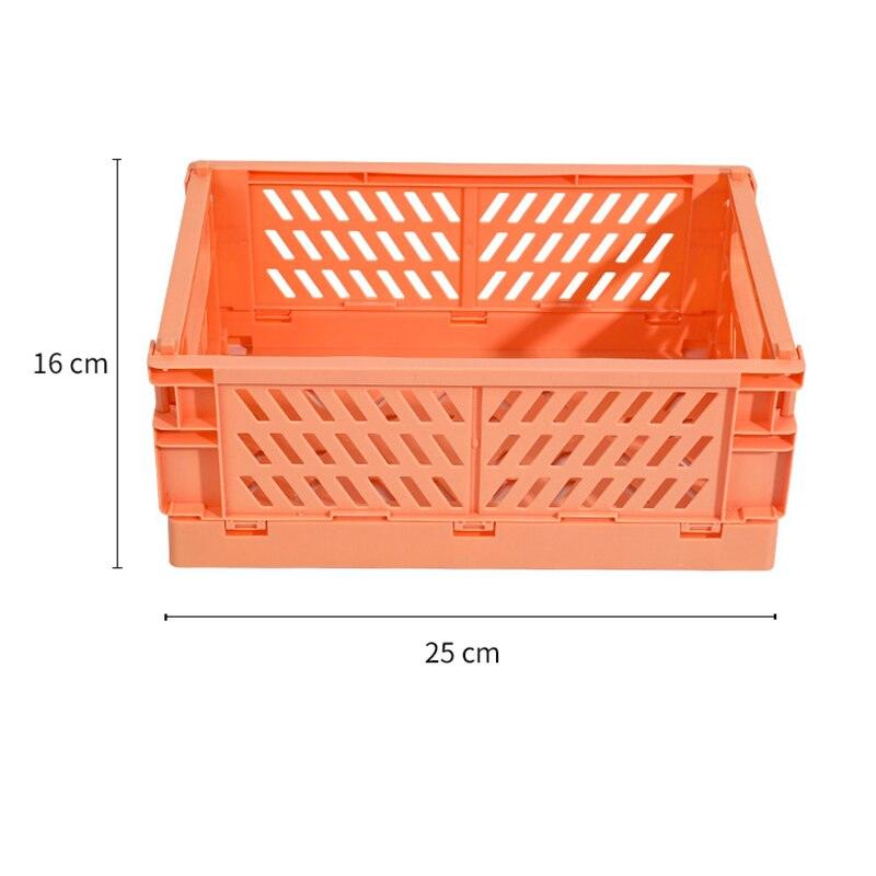 5 Color Organizing Storage Baskets Case Folding Student Desktop Basket Tape Stationery Plastic Foldable Container Storage Box - Lily Depot
