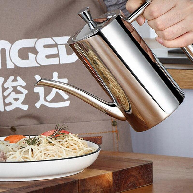 500/700ml Stainless Steel Olive Oil Bottle Vinegar Dispenser Sauce Seasoning Batcher Can Pots Oil Container Kitchen Accessories - Lily Depot