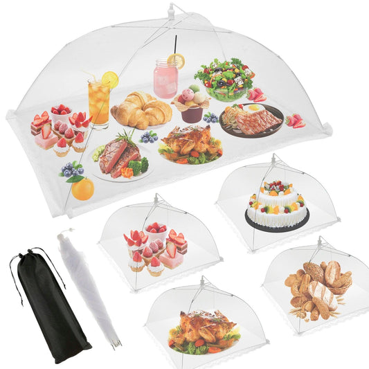 5Pcs Mesh Food Cover Foldable Pop Up Food Covers Large Food Protector Vegetable Fruit Breathable Cover BBQ Kitchen Accessories - Lily Depot