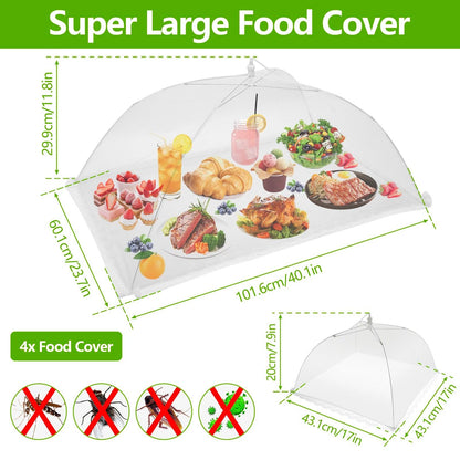 5Pcs Mesh Food Cover Foldable Pop Up Food Covers Large Food Protector Vegetable Fruit Breathable Cover BBQ Kitchen Accessories - Lily Depot