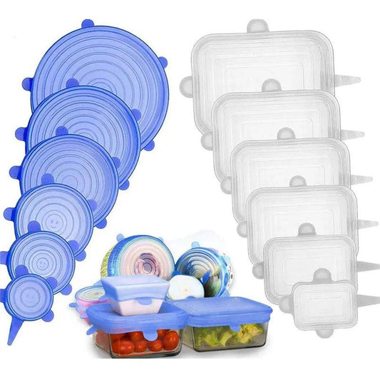 6PCS Silicone Stretch Lids Refrigerator Universal Food Wrap Bowl Pot Covers Sealed Kitchen Fresh-keeping Accessories Supplies - Lily Depot