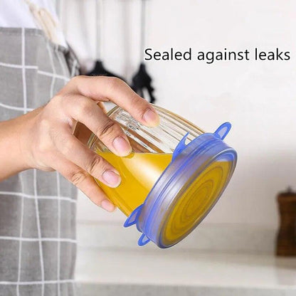 6PCS Silicone Stretch Lids Refrigerator Universal Food Wrap Bowl Pot Covers Sealed Kitchen Fresh-keeping Accessories Supplies - Lily Depot
