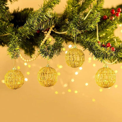 6Pcs/lot Christmas Ball Ornaments Gold Christmas Decorations Tree Balls With Scales Baubles Hanging Party Decor Navidad - Lily Depot