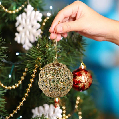 6Pcs/lot Christmas Ball Ornaments Gold Christmas Decorations Tree Balls With Scales Baubles Hanging Party Decor Navidad - Lily Depot