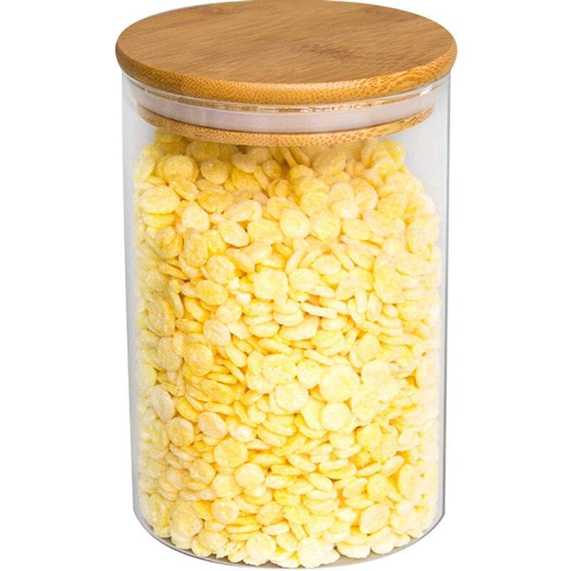 800ml-2000ml Glass Food Sealed Jar Box Bamboo Lid To Contain Bottle Seasoning Noodles Powder Can Tea Can Food Storage Container - Lily Depot