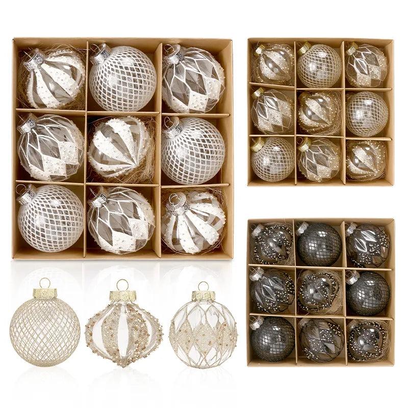 9PCS 9cm Christmas Tree Balls Christmas Multicolor Ball Decorations Xmas Tree Hanging Ornaments For Home Navidad New Year - Lily Depot
