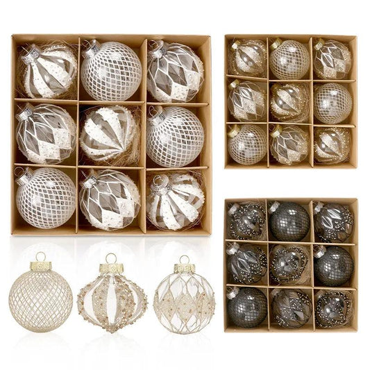 9PCS 9cm Christmas Tree Balls Christmas Multicolor Ball Decorations Xmas Tree Hanging Ornaments For Home Navidad New Year - Lily Depot