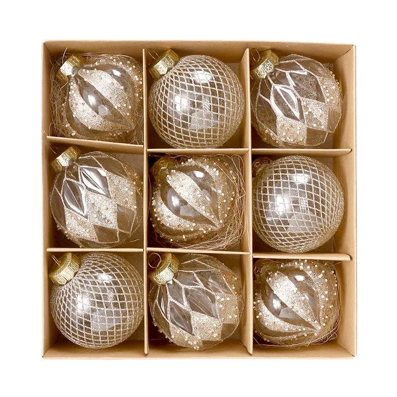 9PCS 9cm Christmas Tree Balls Christmas Multicolor Ball Decorations Xmas Tree Hanging Ornaments For Home Navidad New Year - Lily Depot