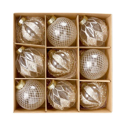 9PCS 9cm Christmas Tree Balls Christmas Multicolor Ball Decorations Xmas Tree Hanging Ornaments For Home Navidad New Year - Lily Depot