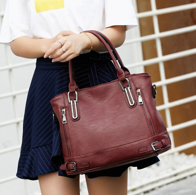Große Tasche aus Leder Salomé
