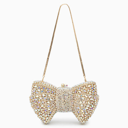 Clutch mit Schleife und Strass Bianca