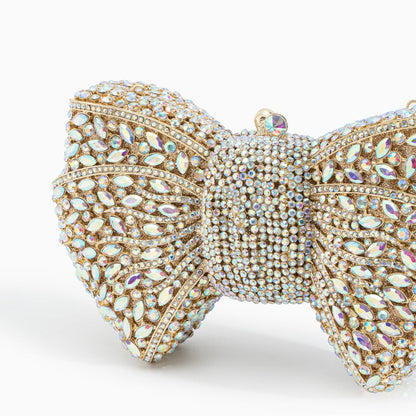 Clutch mit Schleife und Strass Bianca