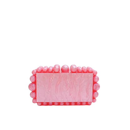 Clutch-Tasche aus Acryl in Marmoroptik