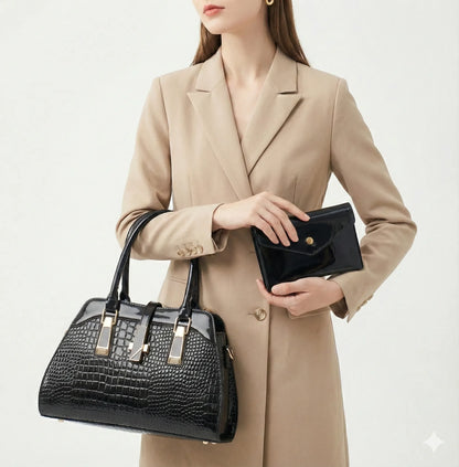 Set Tasche und Geldbörse aus Echtleder - Vian