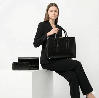 Set aus Echtleder Tasche + 2 Geldbörse - Zayna