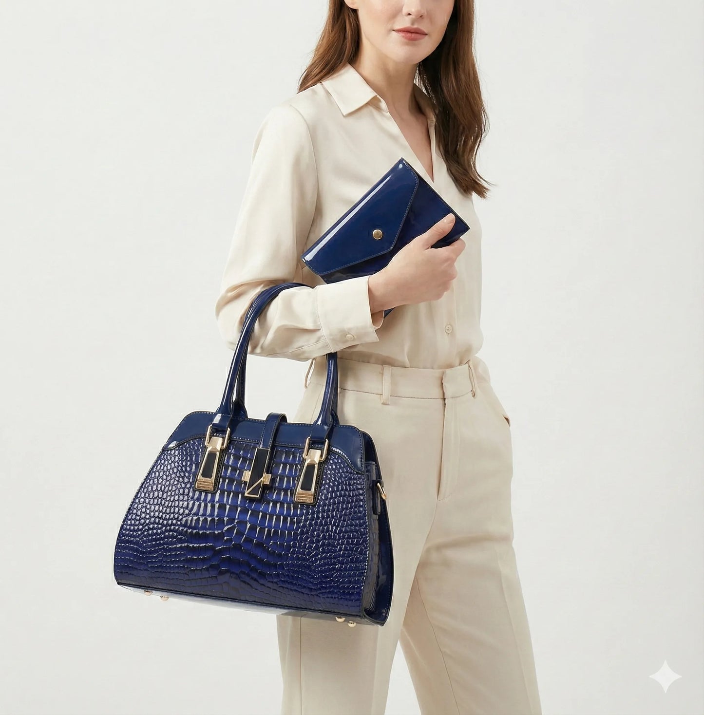 Set Tasche und Geldbörse aus Echtleder - Vian