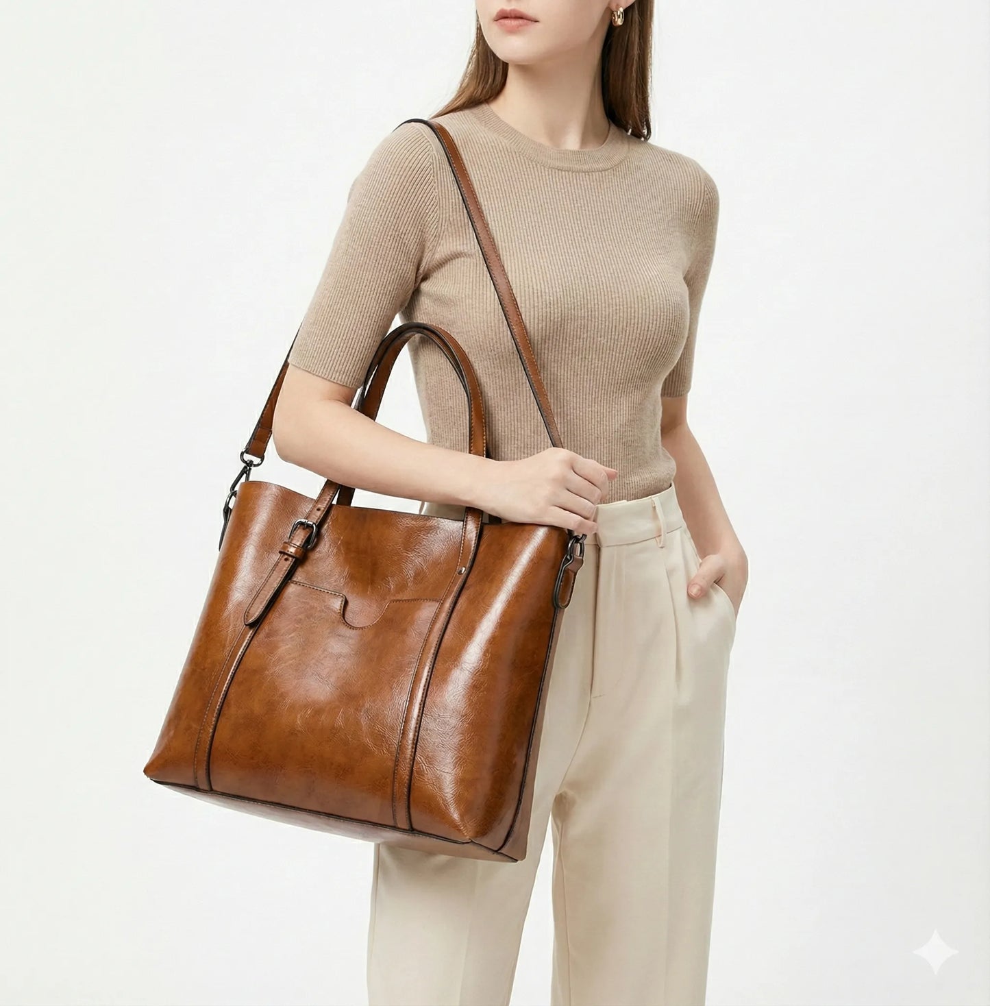 Tasche aus Echtleder - Glamour