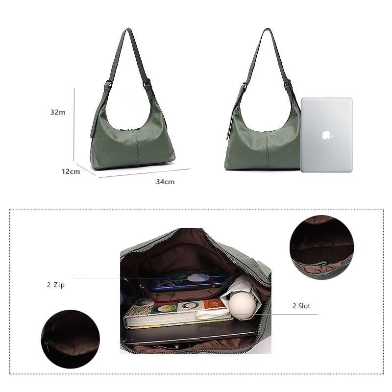Messenger-Tasche aus Echtleder - Agatha