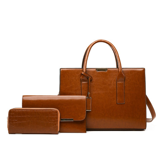 Set aus Echtleder Tasche + 2 Geldbörsen - Zayna