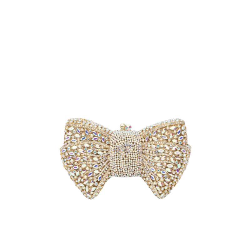 Clutch mit Schleife und Strass Bianca