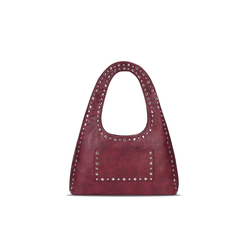 Vintage-Boho-Schultertasche mit Nieten