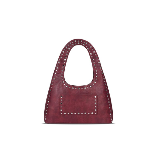 Vintage-Boho-Schultertasche mit Nieten