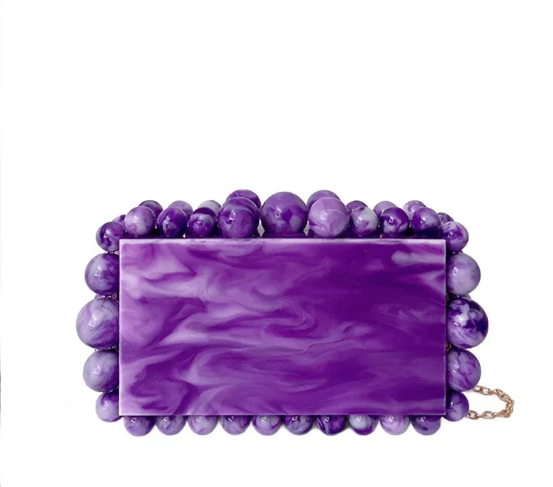 Clutch-Tasche aus Acryl in Marmoroptik