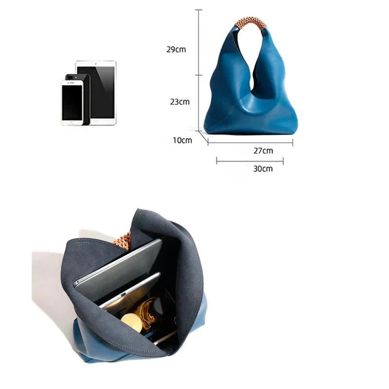 Große Shopper-Tasche aus Echtleder Rebeca