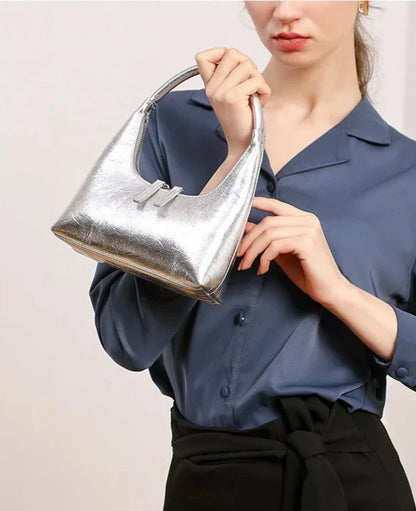 Baguette-Tasche aus Echtleder Aurora