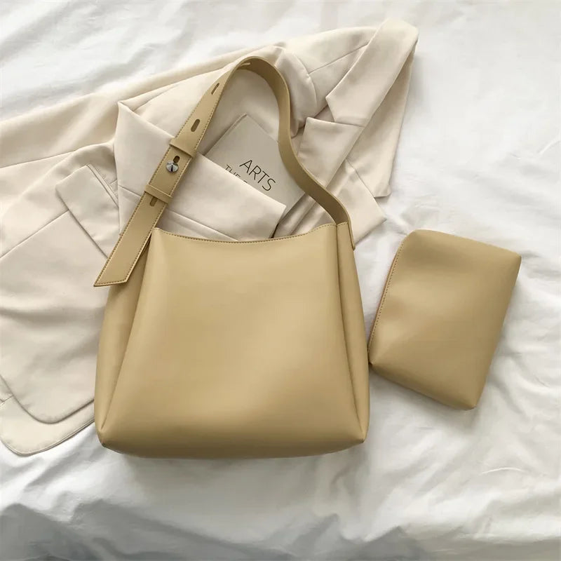 Tasche aus Echtleder + Necessaire - Glass